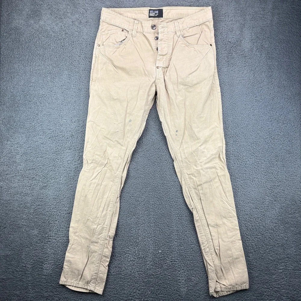William Rast Mens Khaki Straight Leg Cargo Pants Size 34x34 Cotton